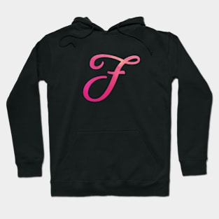 Letter F Monogram, Pink Color Personalized Design Hoodie